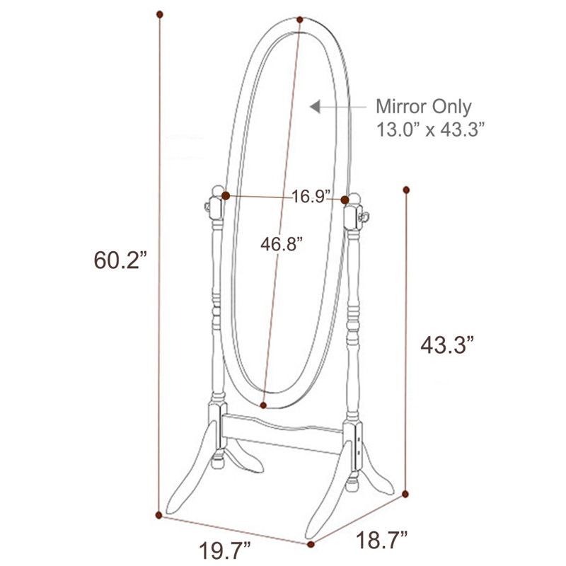 Charlton Home® Birkhild Oval Wood Floor Mirror Wayfair